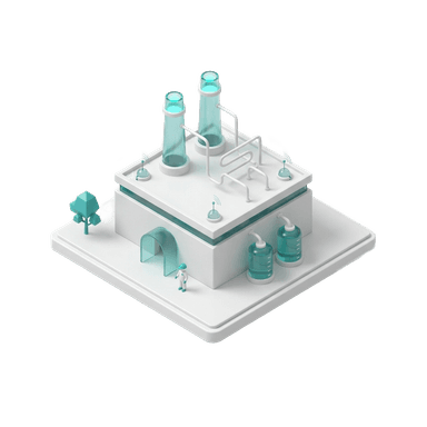 Miniature factory on a floor panel with smoking chimney and live sensors